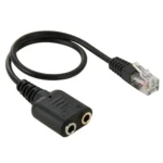 RJ9 Male to 2 x 3.5mm Female Audio Cable, Length: 20cm - Image 2