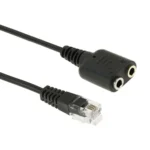 RJ9 Male to 2 x 3.5mm Female Audio Cable, Length: 20cm - Image 3