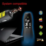 Multimedia Presenter with Laser Pointer & USB Receiver for Projector / PC / Laptop, Control Distance: 15m (R400)(Black) - Image 9