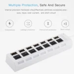 7 Ports USB Hub 2.0 USB Splitter High Speed 480Mbps with ON/OFF Switch / 7 LEDs - Image 8