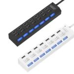 7 Ports USB Hub 2.0 USB Splitter High Speed 480Mbps with ON/OFF Switch / 7 LEDs - Image 2