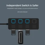 4 Ports USB 2.0 HUB with 4 Switch - Image 5