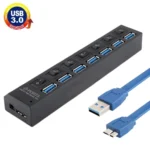 7 Ports USB 3.0 HUB, Super Speed 5Gbps, Plug and Play, Support 1TB
