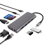 11 in 1 VGA + LAN Port + 4 x USB 3.0 + SD / TF Card + HDMI + Audio Port + USB-C / Type-C Female to USB-C / Type-C HUB Adapter
