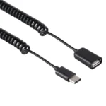 USB-C / Type-C Male to USB Female Laptop Spring Charging Cable - Image 3