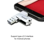 Kinzdi 128GB USB 3.0 + Type-C 3.0 Interface Metal Twister Flash Disk V11 - Image 7