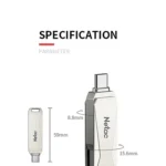 Netac U782C 128GB USB-C / Type-C + USB 3.0 360 Degrees Rotation Zinc Alloy Flash Drive OTG U Disk - Image 4