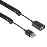 USB Male to USB Female Laptop Spring Charging Cable - Image 3