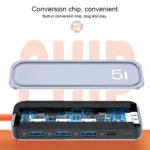 ROCK RT16 5 In 1 Type-C / USB-C to HDMI + 4 USB 3.0 Multi-function Docking Station HUB Converter Expansion Dock - Image 4