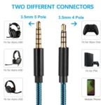 ZS0162 Wired Control Version Gaming Headset Audio Cable for Logitech Astro A10 A40 A30 - Image 5