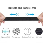 ZS0147 Braided Headphone Audio Replacement Cable for Audio-technica ATH-M50X M40 - Image 2