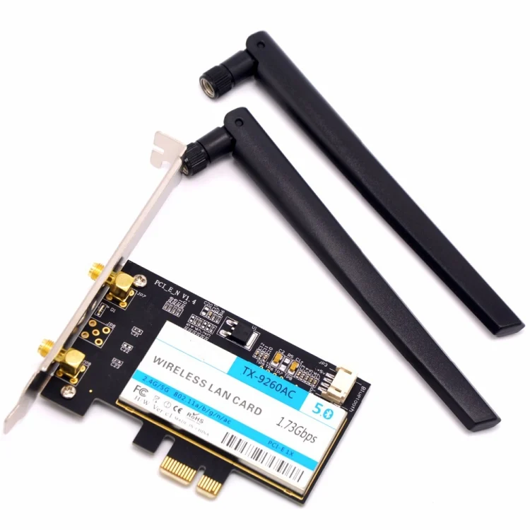 SP5215_2.webp TX-9260AC Wireless-AC Dual Band 802.11ac 1730Mbps Desktop PCI-e WiFi Adapter + Bluetooth 5.0 WLAN Network Card for Intel 9260ac - Image 3