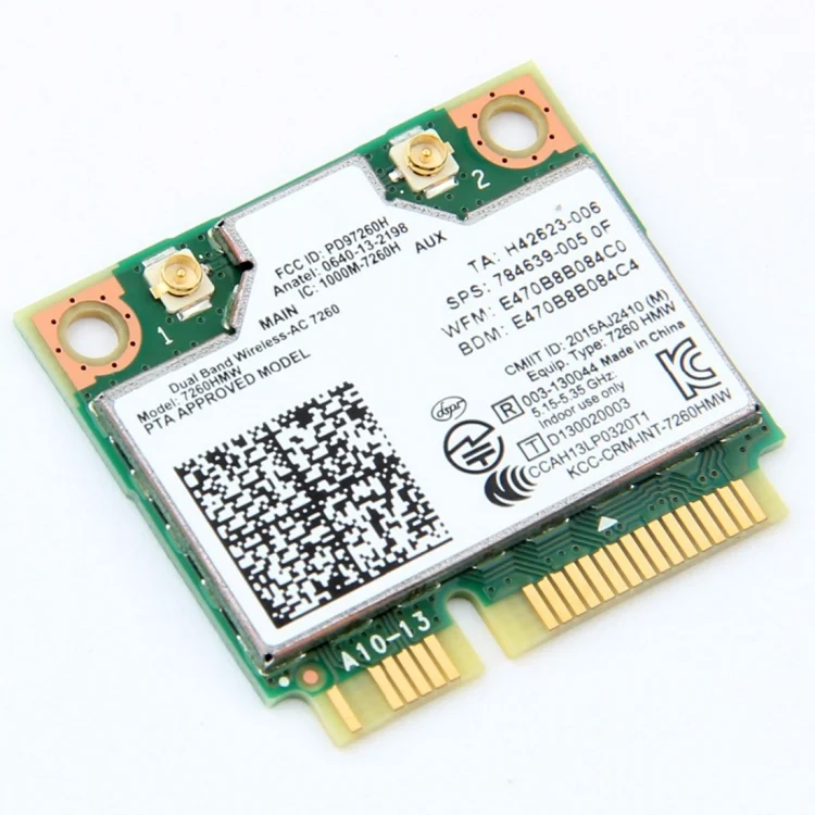 SP5218_2.webp Dual Band Wireless Wifi Card for Intel 7260HMW Mini PCI-E 2.4G / 5Ghz WLAN Bluetooth 4.0 Wifi Card 802.11 ac / a / b / g / n - Image 3