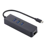 USB-C / Type-C to 3 USB 3.0 Ports HUB + RJ45 High Speed Gigabit Ethernet Adapter Multi-function LAN Adapter - Image 2
