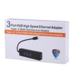 USB-C / Type-C to 3 USB 3.0 Ports HUB + RJ45 High Speed Gigabit Ethernet Adapter Multi-function LAN Adapter - Image 8