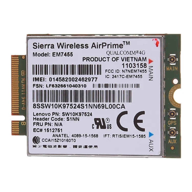 EM7455 Sierra Wireless FDD/TDD LTE Cat6 4G Module, 4G CARD for Lenovo laptop ThinkPad P50 P50S P40 Yoga L460 T460 T460P T460S