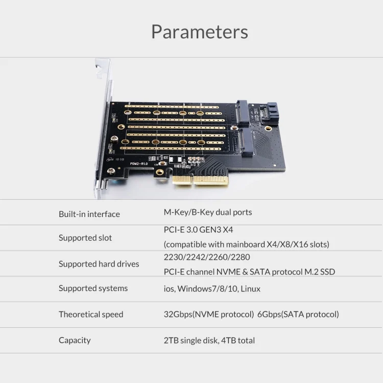 SYA000169_6.webp ORICO PDM2 M.2 NVME to PCI-E 3.0 X4 Expansion Card - Image 7
