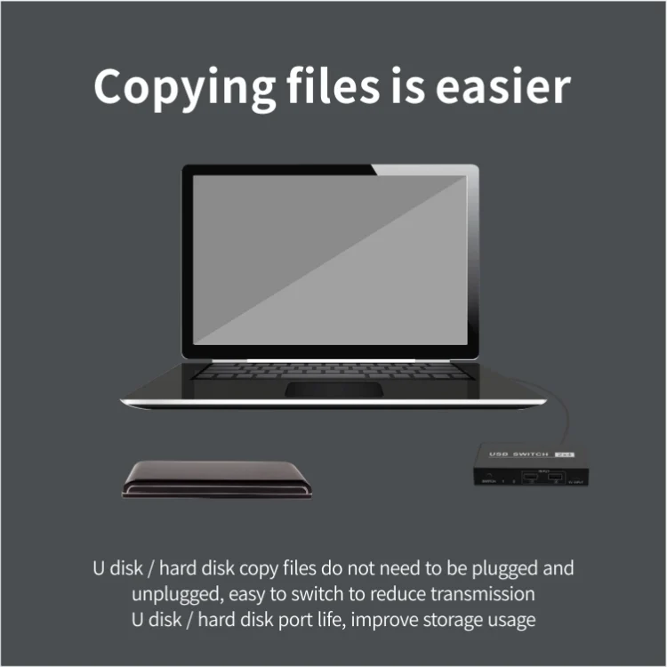 SYA000206_10.webp 2x4 USB Switch 2 Port PCs Sharing 4 Devices for Printer Keyboard Mouse Monitor - Image 11