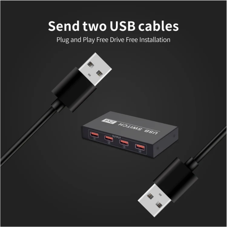 SYA000206_4.webp 2x4 USB Switch 2 Port PCs Sharing 4 Devices for Printer Keyboard Mouse Monitor - Image 5