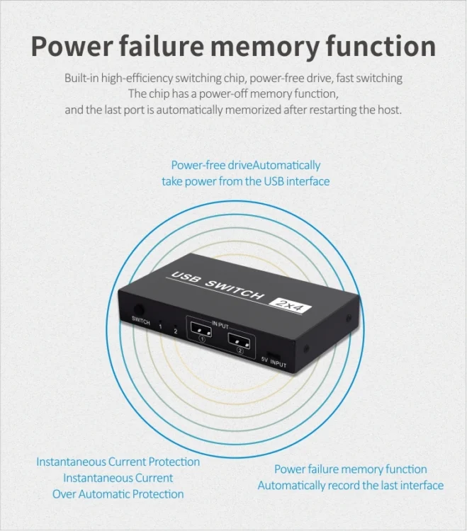 SYA000206_8.webp 2x4 USB Switch 2 Port PCs Sharing 4 Devices for Printer Keyboard Mouse Monitor - Image 9