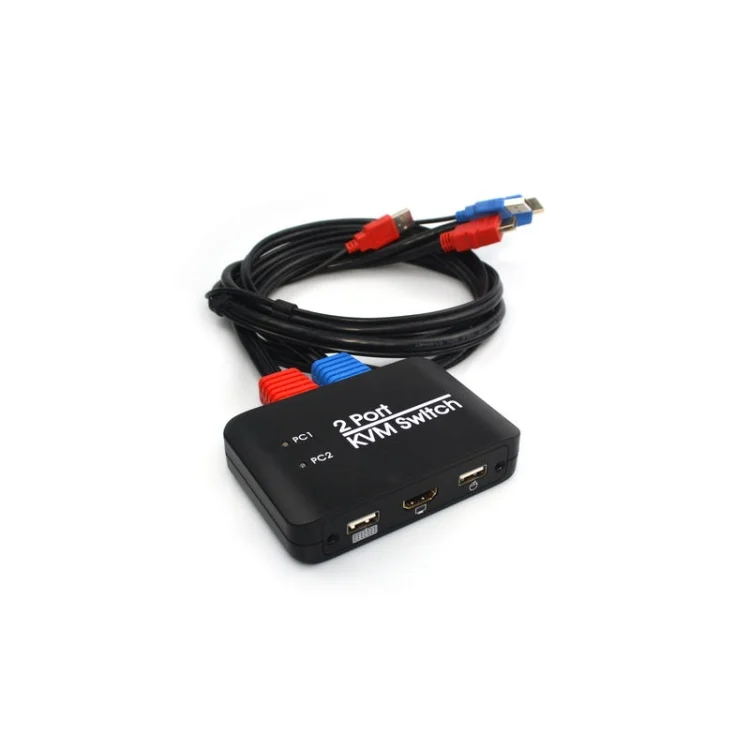 SYA000811_2.webp 2 Ports USB HDMI KVM Switch Switcher with Cable for Monitor, Keyboard, Mouse, HDMI Switch, Support U Disk Read - Image 3