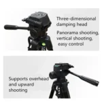L-3600 Live Tripod with Three-Dimensional Damping Gimbal  Detachable Quick Release Plate  Height Adjustment 62-170cm for SLR Camera  Live Light  Projector ( Black) - Image 8