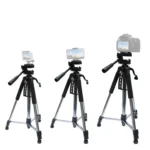 L-1200 Camera Tripod Live Broadcast Bracket For Mobile Phones, Cameras, Projectors 55-148CM Universal Adjustable Tripod (Silver) - Image 4