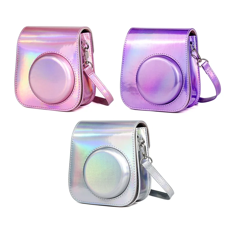 SYA001141801A_2.webp Richwell Portable Aurora  PU Leather Camera Case Camera Bag with Shoulder Strap, Suitable for Fujifilm Instax Mini 11 - Image 3