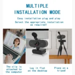 B1 4 Million Pixels 2K Resolution HD 1080P 360 Degrees Rotation Webcam with Mic & Tripod - Image 12