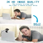 B1 4 Million Pixels 2K Resolution HD 1080P 360 Degrees Rotation Webcam with Mic & Tripod - Image 7