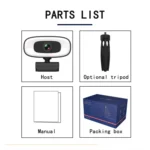 C10 2K HD Without Distortion 360 Degrees Rotate Three-speed Fill Light USB Free Drive Webcams, Built-in Clear Sound Microphone - Image 15