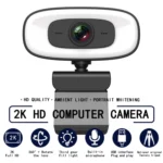 C10 2K HD Without Distortion 360 Degrees Rotate Three-speed Fill Light USB Free Drive Webcams, Built-in Clear Sound Microphone - Image 3