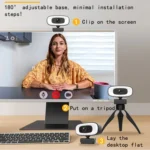 C10 2K HD Without Distortion 360 Degrees Rotate Three-speed Fill Light USB Free Drive Webcams, Built-in Clear Sound Microphone - Image 8