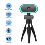 C11 2K Picture Quality HD Without Distortion 360 Degrees Rotate Built-in Microphone Sound Clear Webcams with Tripod - Image 2