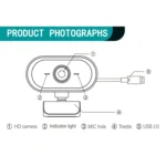 C11 2K Picture Quality HD Without Distortion 360 Degrees Rotate Built-in Microphone Sound Clear Webcams with Tripod - Image 11