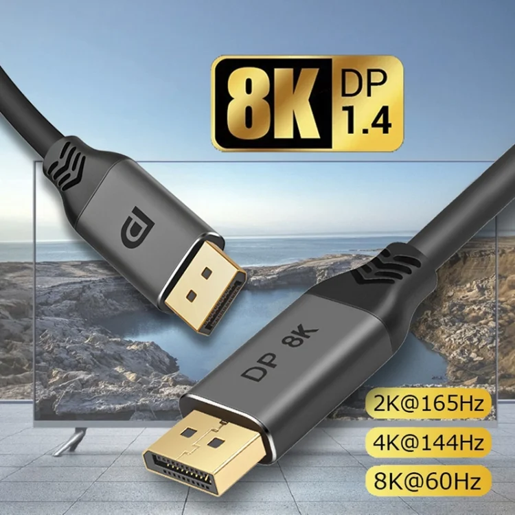 SYA0014336_4.webp DisplayPort 1.4 8K HDR 60Hz 32.4Gbps DisplayPort Cable for Video / PC / Laptop / TV, Cable Length: 1m - Image 5