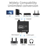 Digital To Analog Audio Converter Stereo Extractor DAC Amplifier Optical SPDIF 192Khz 24Bit - Image 7