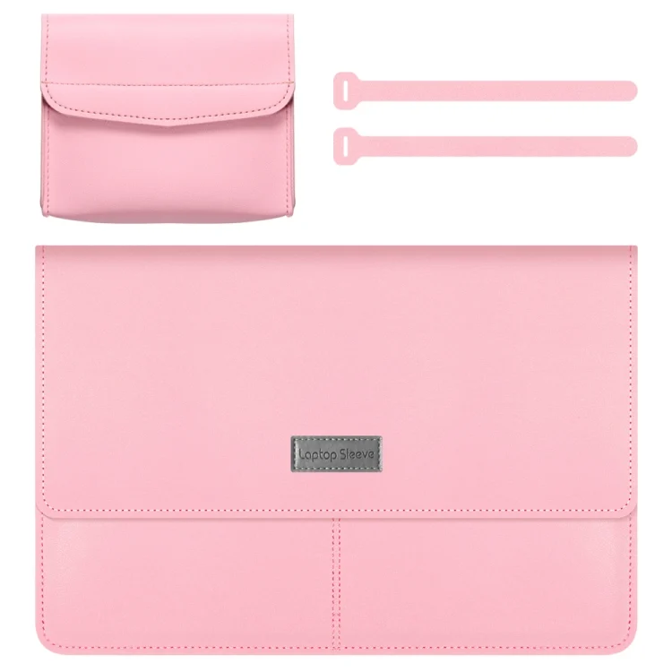 Litchi Pattern PU Leather Waterproof Ultra-thin Protection Liner Bag Briefcase Laptop Carrying Bag for 13-14 inch Laptops