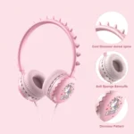 Y19 Cute Cartoon Wired Headphones For Children Kids With Microphone Stereo Music Helmet Earphones For Kids Gifts - Image 5