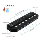 7 Ports USB 3.0 HUB Independent Switching Splitter - Image 3