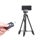 YUNTENG 6208 Aluminum Tripod Mount with Bluetooth Remote Control & 3-Way Head & Phone Clamp