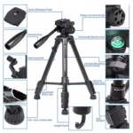 YUNTENG VCT-668 Aluminum Alloy Tripod Mount for 3 dimensional Damping Head - Image 6