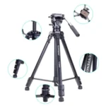 YUNTENG VCT-880 Aluminum Alloy Tripod Mount with Three-Dimensional Tripod Head - Image 3