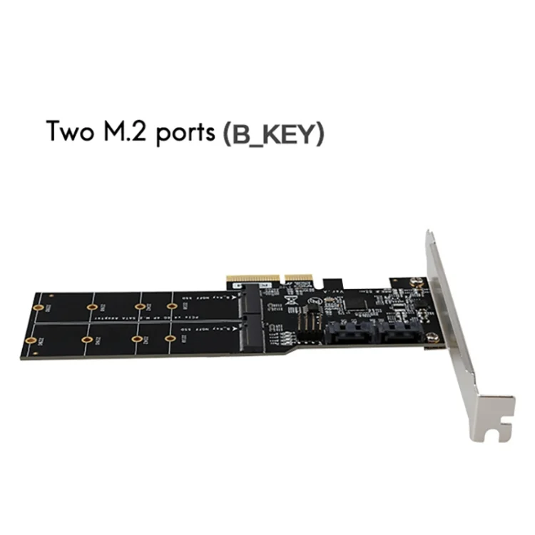 SYA0016968_1.webp SATA3.0 PCIE3.0 to 2-port M.2 (B-KEY) Adapter Card - Image 2