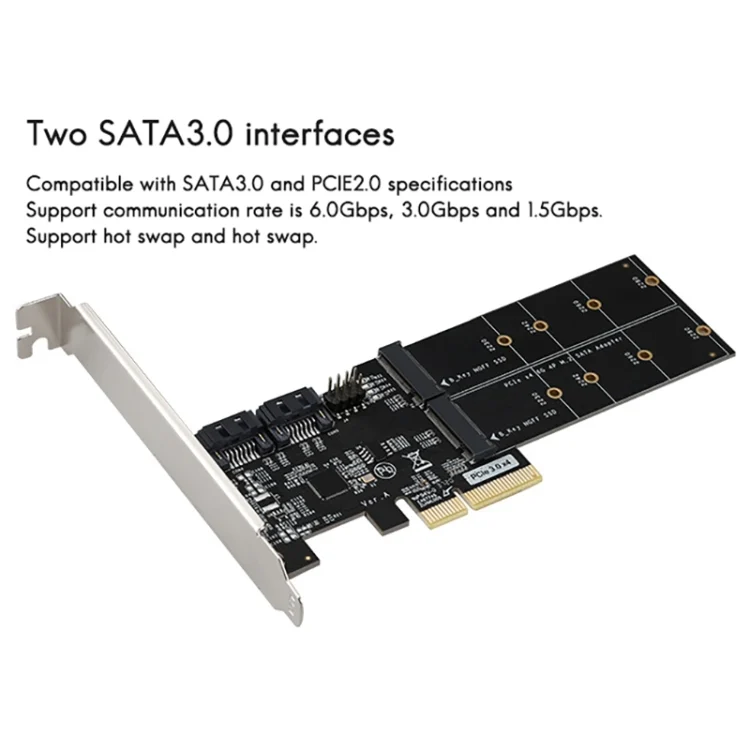 SYA0016968_2.webp SATA3.0 PCIE3.0 to 2-port M.2 (B-KEY) Adapter Card - Image 3