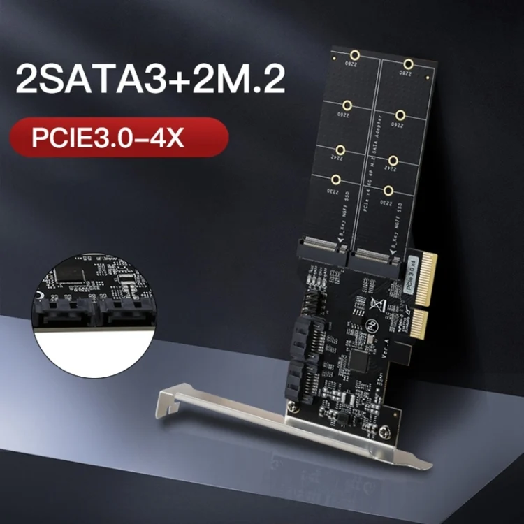 SYA0016968_3.webp SATA3.0 PCIE3.0 to 2-port M.2 (B-KEY) Adapter Card - Image 4