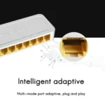 8-Ports 100M RJ45 Mini Switch Home Plug-and-Play Bypass Unmanaged Network Splitter for Bedroom Network Monitoring - Image 4