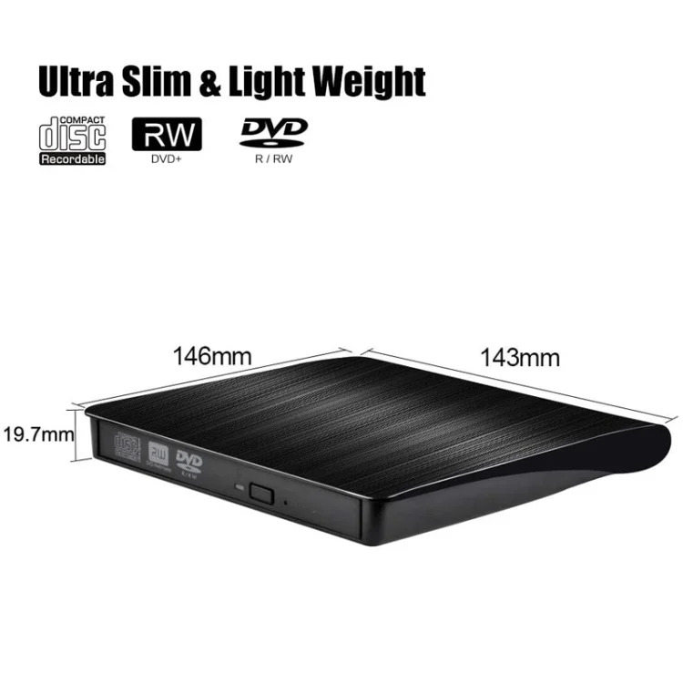 SYA0017341_2.webp USB 3.0 Brushed External CD / DVD-RW Optical Drive Player - Image 3