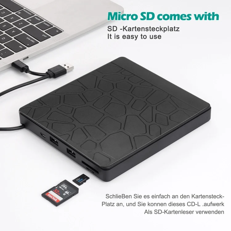 SYA0017350_4.webp Multi-Functional External DVD Drive USB3.0 CD DVD +/-RW Burner with SD Slot - Image 5