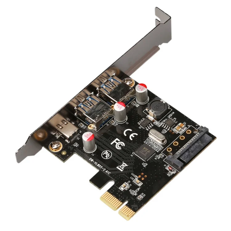 SYA0017518_2.webp USB 3.1 Type-C PCIe to Type-C and Type A 3.0 Expansion Card USB PCI Express Riser Card - Image 3